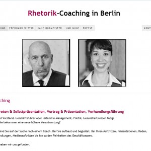 Rhetorik Coaching in Berlin der Rhetorik-Coaches Jane Bormeister und Eberhard Wittig