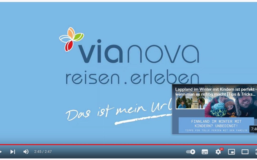 Youtube-Outro für Vianova Reisen